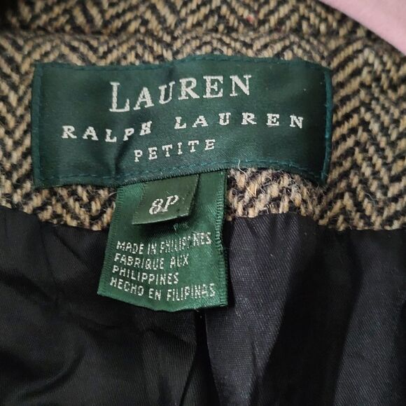 Lauren Ralph Lauren Houndstooth  wool tweed blazer jacket  Sz 8P - Picture 5 of 7